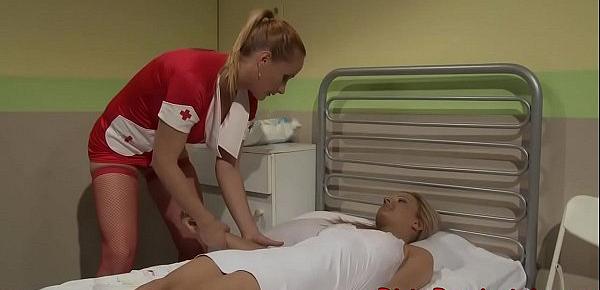 Lezdom MILF nurse punishing busty patient